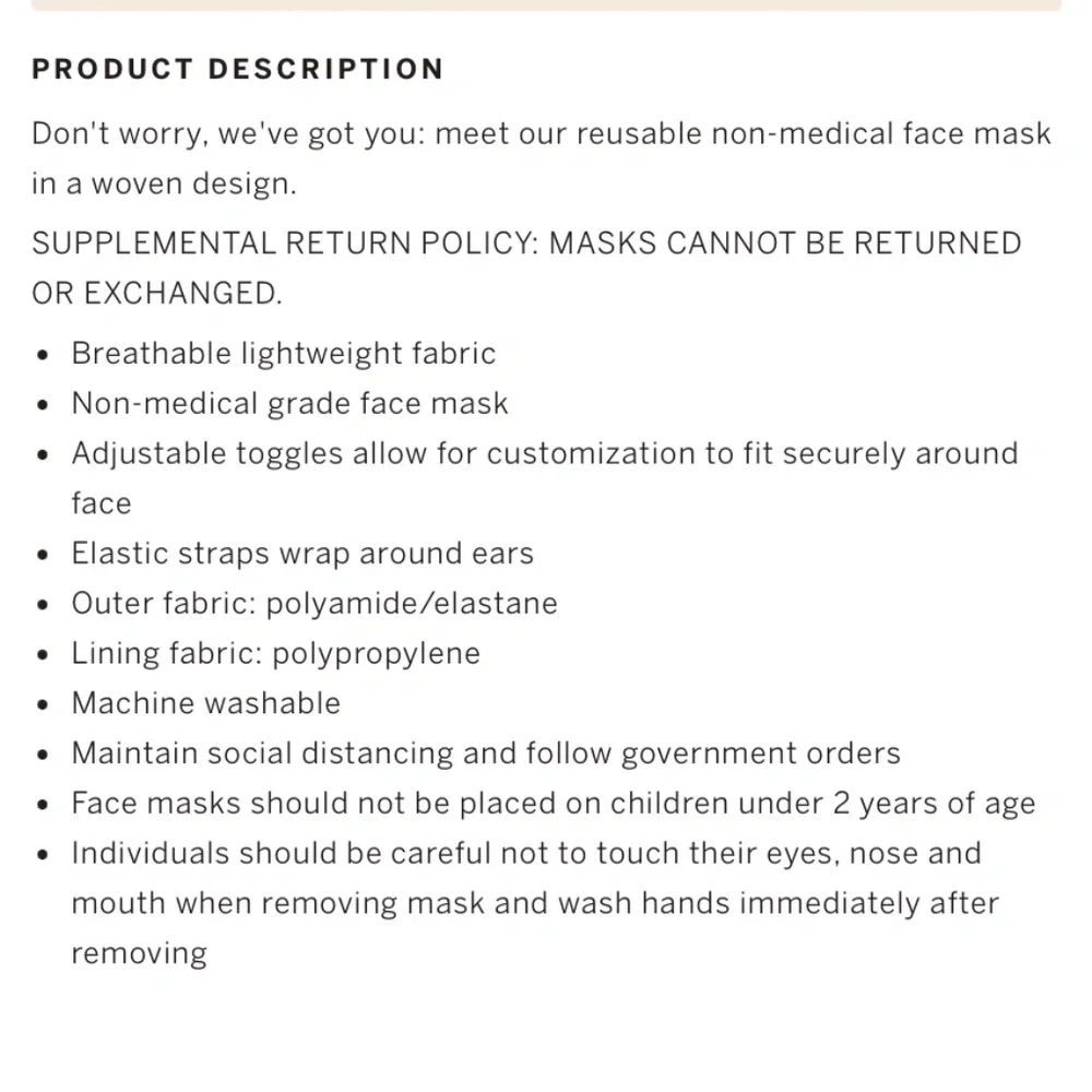 Victoria's Secret Navy and White Striped Face Mask